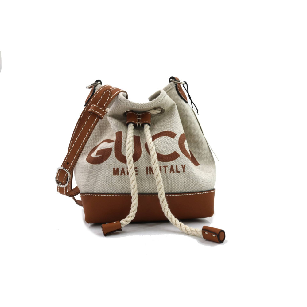 Gucci Bucket Bag Beige Fabric