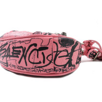 Balenciaga Le Cagole Graffiti Cuir de Veau Rose