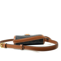 Celine Mini Besace Tela e Pelle Marrone