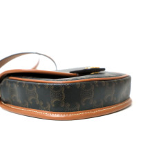 Celine Mini Besace Canvas and Leather Brown