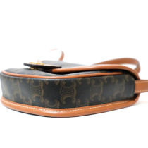 Celine Mini Besace Toile et Cuir Marron