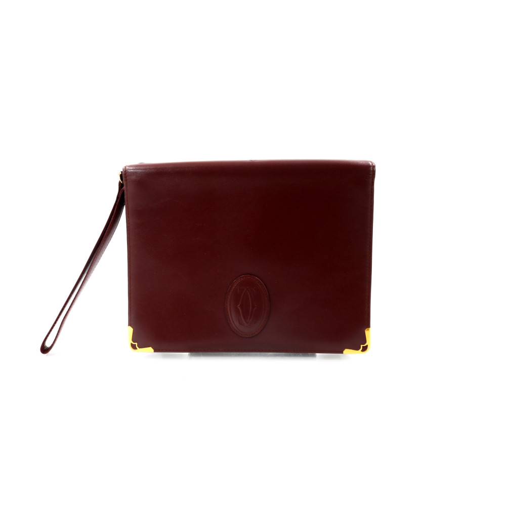 Cartier Bordeaux Leather Clutch