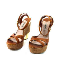 Miu Miu Leather and Rope Pumps Leather