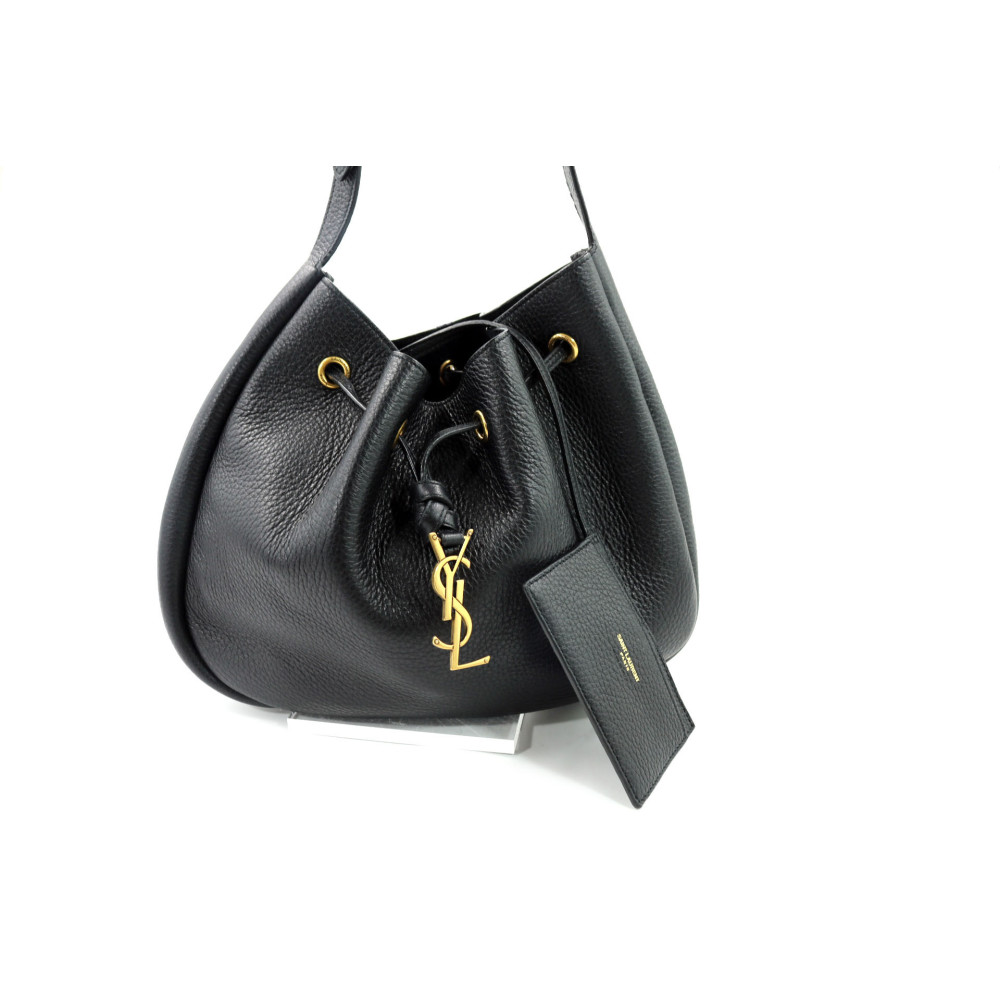 Saint Laurent Hobo Paris VII Black Leather