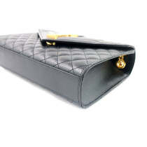 Saint Laurent Envelope Medium Schwarzes Leder