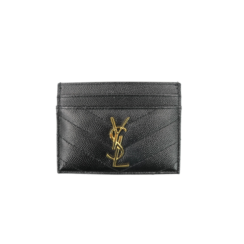 Saint Laurent Portacarte Cassandre Pelle Nera