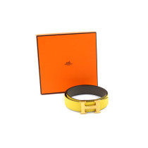 Hermes Gürtel Gelbes und Beiges Leder