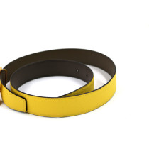 Hermes Yellow and Beige Leather Belt