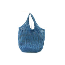 Prada Blue Straw Shopping Bag