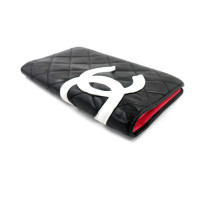 Schwarzes und Weißes Chanel Leder Portemonnaie