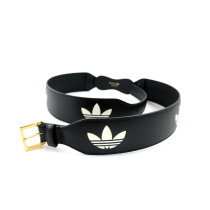 구찌 X 아디다스 블랙 가죽 벨트