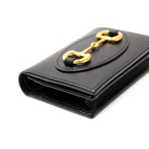 Gucci Geldbörse Horsebit Schwarzes Leder