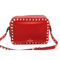 Valentino Rockstud Camera Bag Red Leather