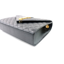 Saint Laurent Envelope Medium in Pelle Trapuntata Grain De Poudre Nera