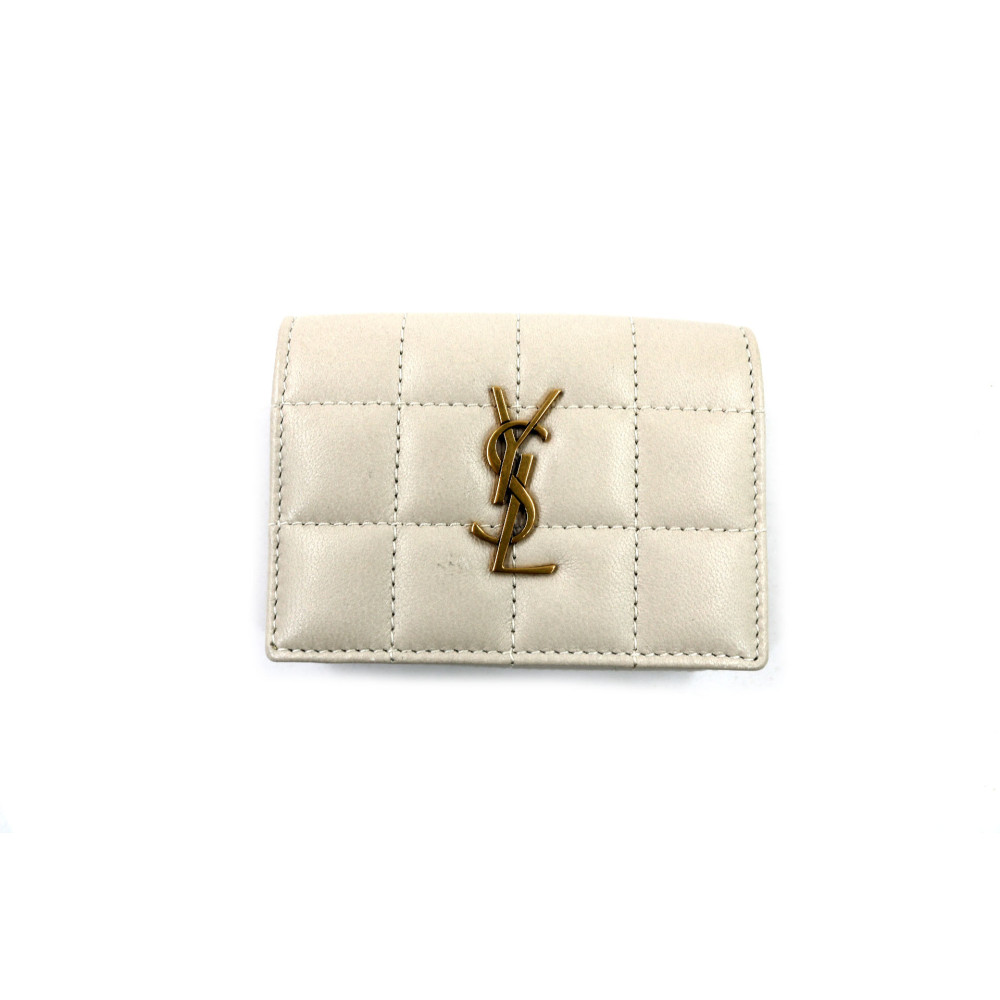 Saint Laurent Portafoglio Pelle Bianca