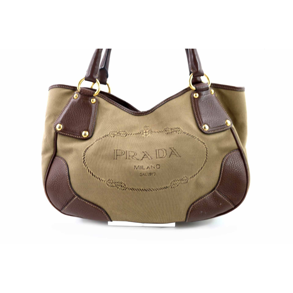 Prada Shopping Tela Marrone