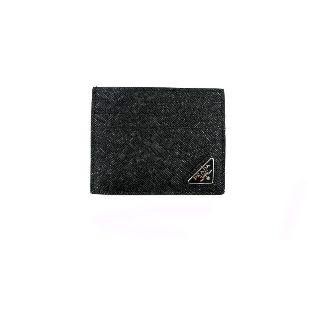 Prada Card Holder Black Saffiano Leather