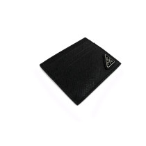 Prada Card Holder Black Saffiano Leather