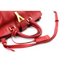 Saint Laurent Cabas Leder Rot