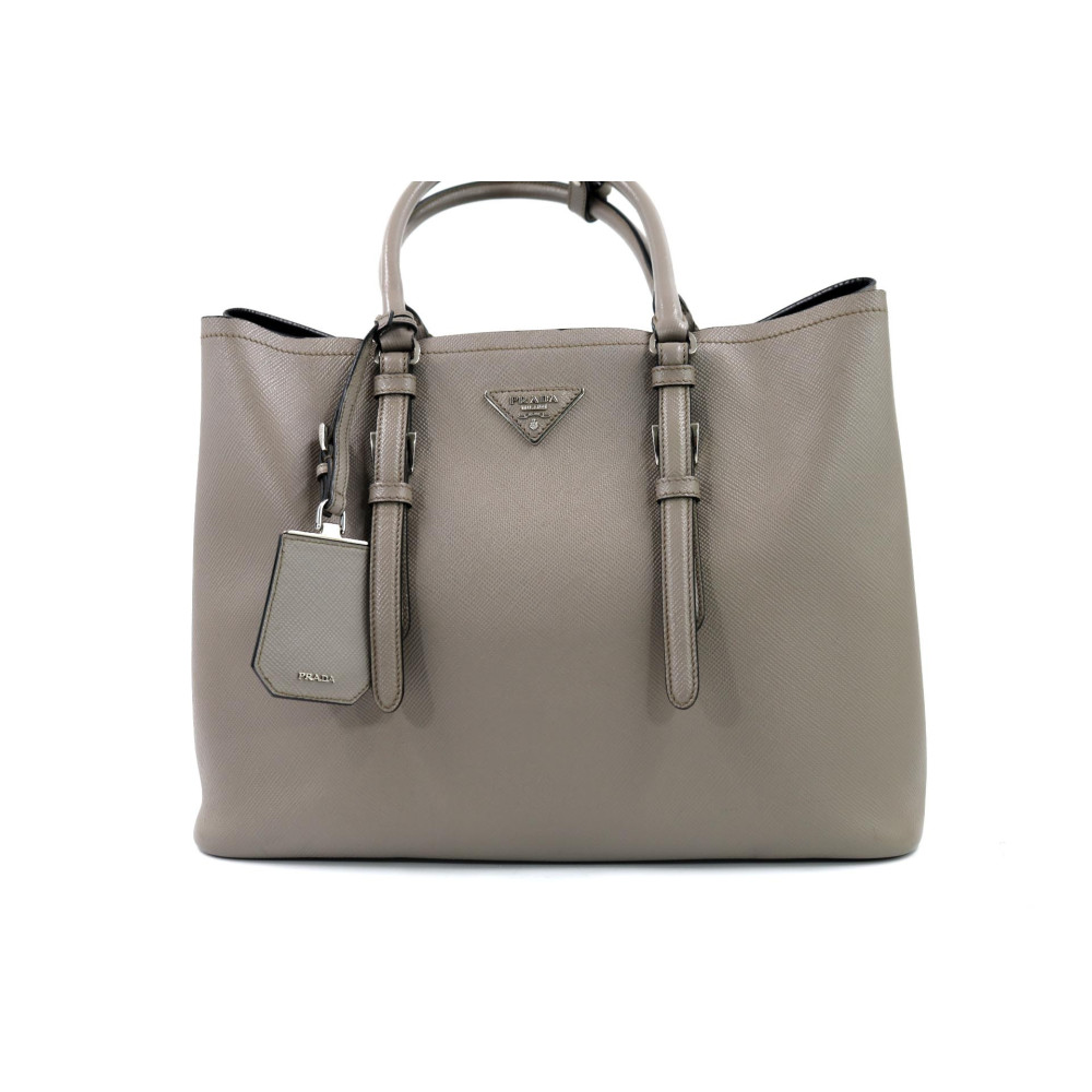 Prada Double Gray Leather