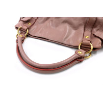 Miu Miu Rosa Leder Shoppingtasche