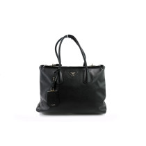 Prada Black Leather Shopping Bag