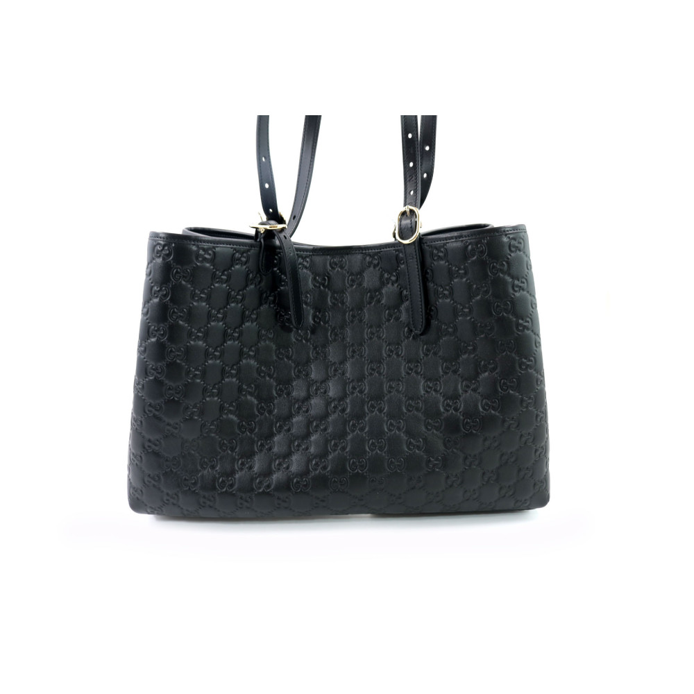 Gucci Shopping Emblem Cuir Noir