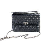 Valentino Spike Schwarzes Leder