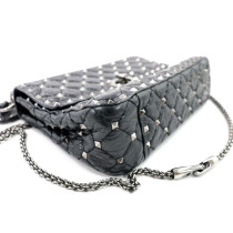 발렌티노 스파이크 블랙 가죽