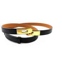 Hermes Kelly Belt Black Leather