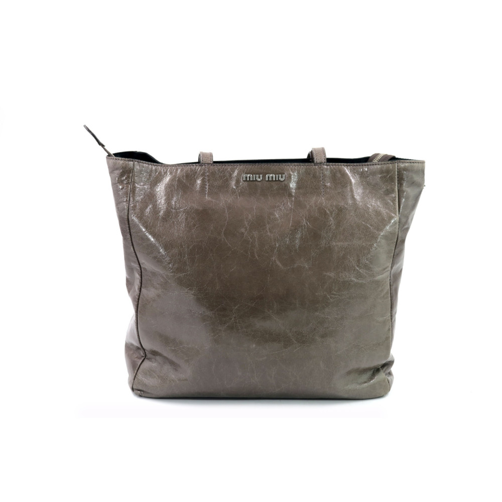 Miu Miu Shopping Pelle Vintage Fumo