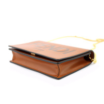 Fendi Wallet on Chain Braun Leder