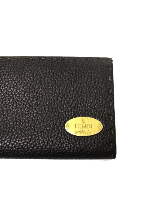 Portefeuille en Cuir Marron Fendi