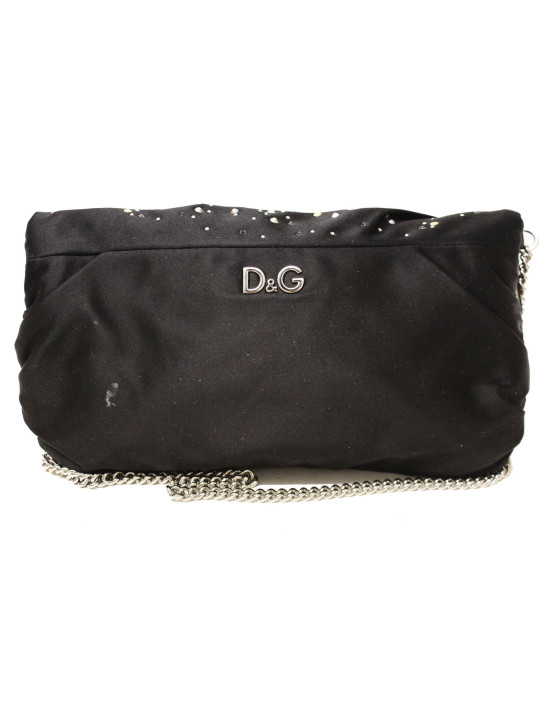 Dolce & Gabbana Pochette en Satin Noir