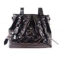 Burberry Black Patent Leather Shopping Bag
