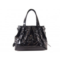 Burberry Black Patent Leather Shopping Bag