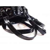 Burberry Black Patent Leather Shopping Bag