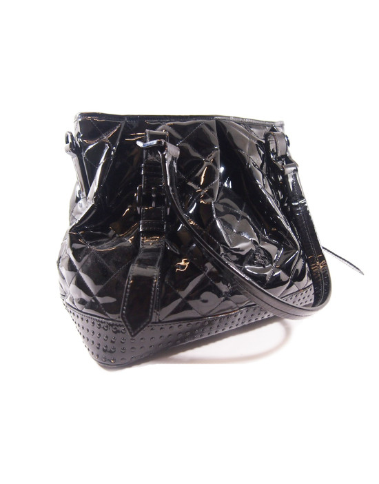 Burberry Black Patent Leather Shopping Bag