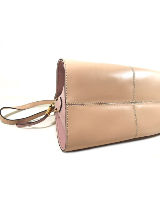 Tod's Nude Leather Shopping Bag