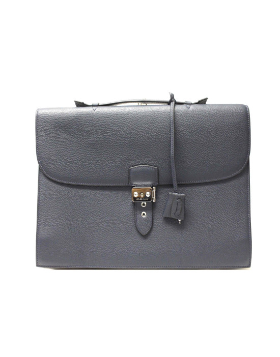 Hermes Blue Leather Briefcase