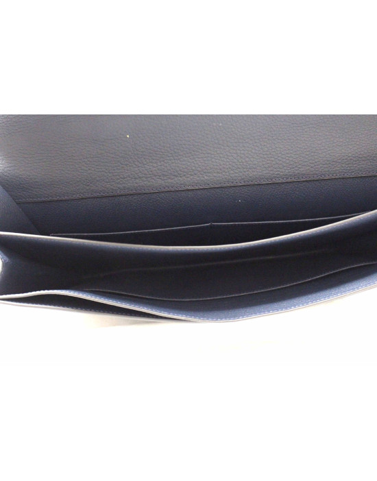 Hermes Blue Leather Briefcase