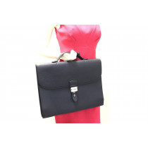 Cartable Hermes en Cuir Bleu