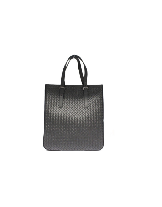 Bottega Veneta Black Leather Shopping Bag