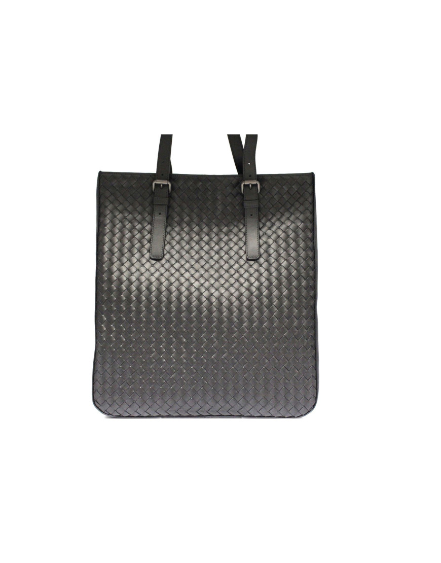 Bottega Veneta Black Leather Shopping Bag